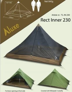 Luxe Outdoor Rect Inner 230 -Magasin discount de camping en plein air chambre luxe outdoor rect inner 230 mini peak 03 1
