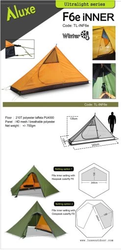Luxe Outdoor F6e Inner -Magasin discount de camping en plein air luxe outdoor inner f6e