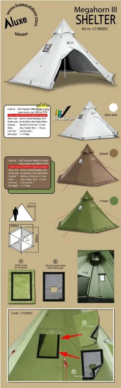 Luxe Outdoor Megahorn III -Magasin discount de camping en plein air tente luxe outdoor megahorn iii 02