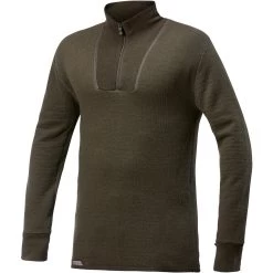 Woolpower Zip Turtleneck 400 -Magasin discount de camping en plein air zip turtleneck 400 pine green male isolated